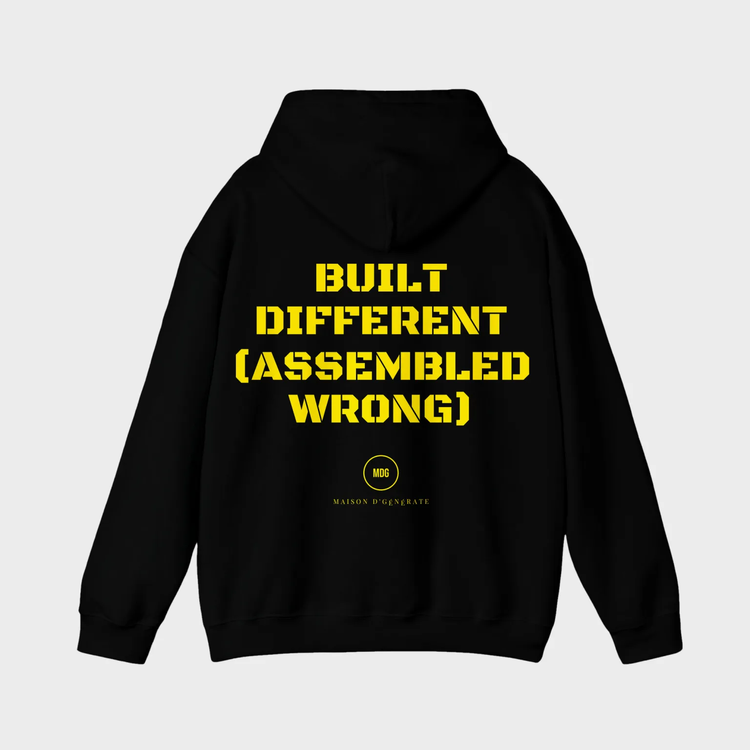 Built Different (Assembled Wrong) — full back print
